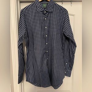 EUC Sid Mashburn long sleeve button down navy/blue check Large